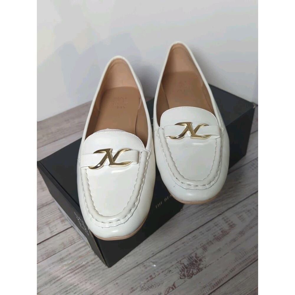 Naturalizer Womens Layla Slip On Loafer Warm White Leather 12 M NEW